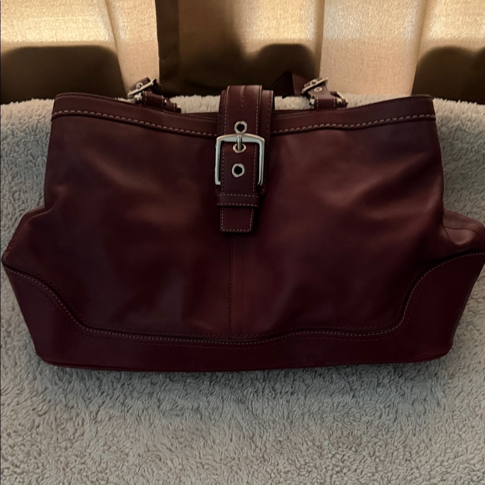 Coach Dark Red Leather Shoulder Bag